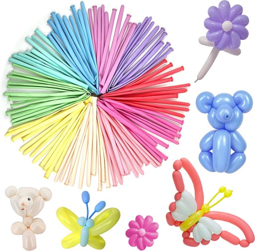 Balóny na modelovanie modelovacej hmoty Twisting TUBES Dlhé FAREBNÉ party 50 ks