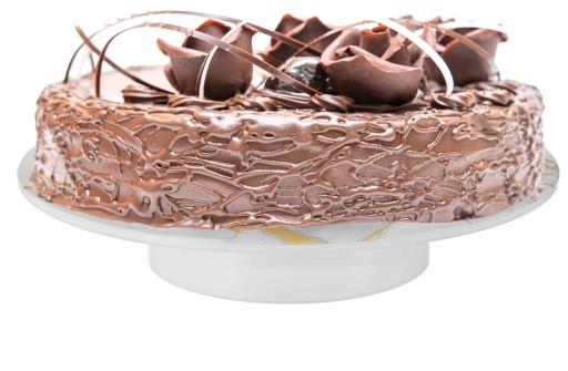TORTOVÝ PLECH NA PEČENIE TORTY OVOCIE VYSOKÝ TANIER NA STOJANE 28CM MRAMOR