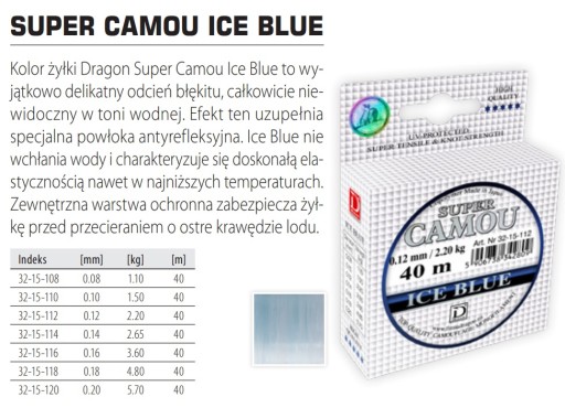 DRAGON SUPER CAMOU ICE BLUE LINE 0,08mm/40m