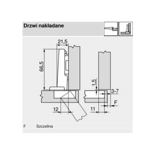 BLUM 110° nasadzovací záves s pružinami 70T3550.TL