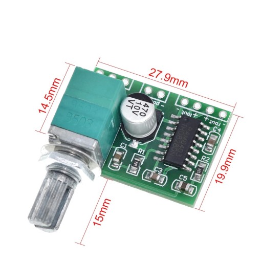 658 2X3W audio zosilňovač PAM8403 s potenciometrom