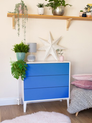 Dekoratívna samolepiaca fólia nábytková dyha MATNÁ MODRÁ 45x50 DIY