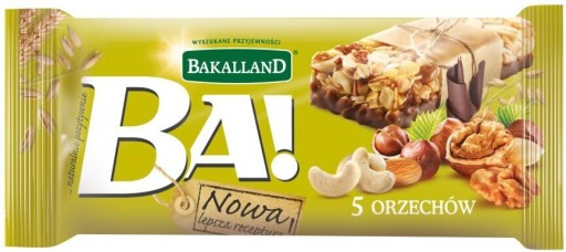 Cereálna tyčinka Bakalland BA! 5 orechov 40 g OVSEK x 10