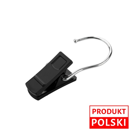Vešiak na spony - 5 ks spony na vešiaky, čierna