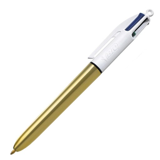 BIC 4COLORS SHINE GOLD AUTOMATIC GALLPEN 4 COLORS SCHOOL 4V1 GOLD