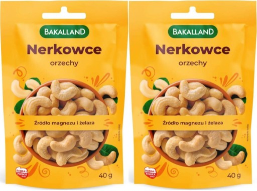 BAKALLAND KEŠU, CELÉ LÚPANÉ, NESOLENÉ 40G x2