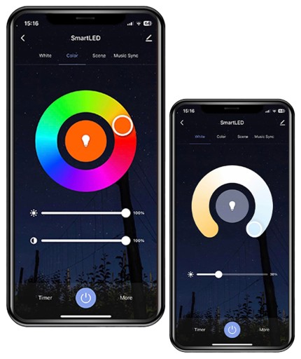 GU10 RGB CCT + White WiFi TUYA SMART inteligentná halogénová LED žiarovka