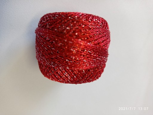 Camellia YarnArt metalická šnúra, červená416