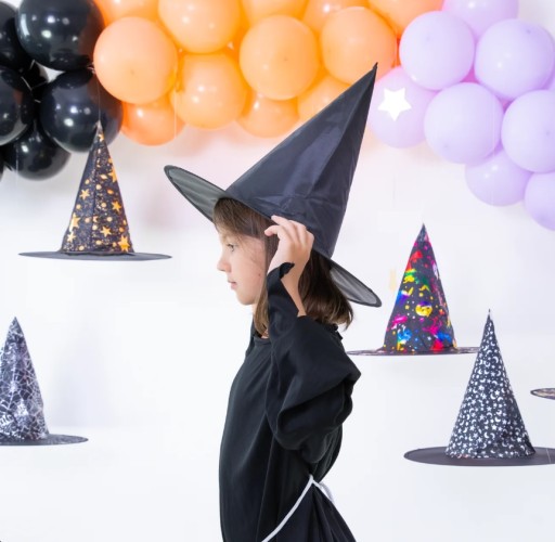 BLACK halloween WITCH klobúk