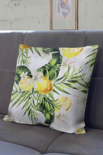 Obliečka na vankúš JASIEK VANKÚŠ 40x40 LEMON FLOWERS potlač polyester