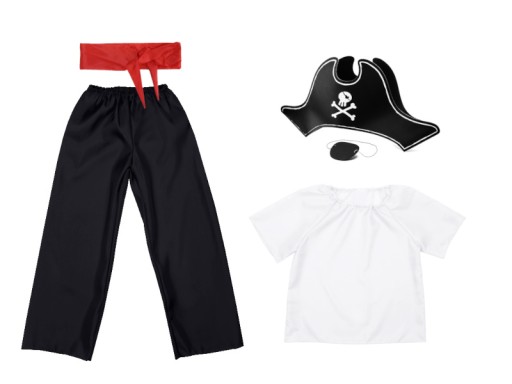 PIRÁTSKA SET LEBKA KLOBÚK CORSAIR 3 ks
