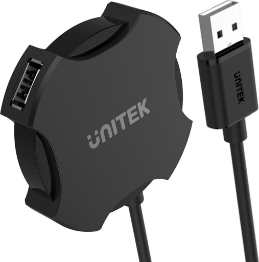 Unitek Y-2178 čierny USB hub pre 4x USB 2.0, malý, Plug&Play