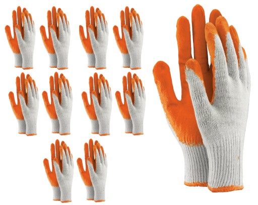 Sada oranžových latexových upírskych pracovných rukavíc, veľkosť 9, 10 párov