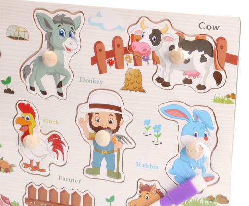 Drevené puzzle FARMA + doska 2v1 4454