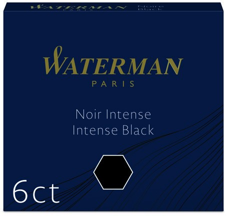 Náboje do pera Waterman krátke, 6 ks, čierne