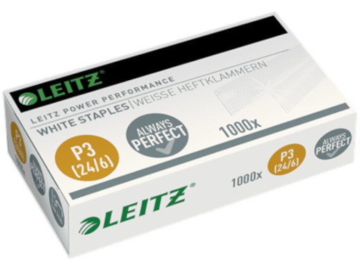 Leitz 24/6 biele neviditeľné sponky, 1000 sponiek