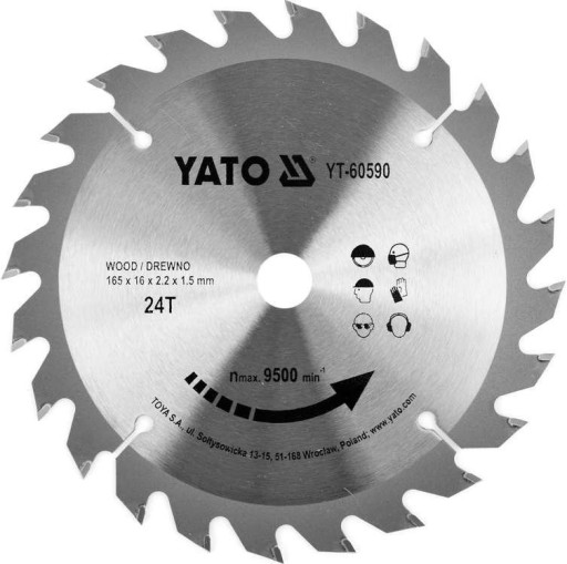 YATO WIDI WOOD SHIELD 165x16x2.4x1.2 mm 24T