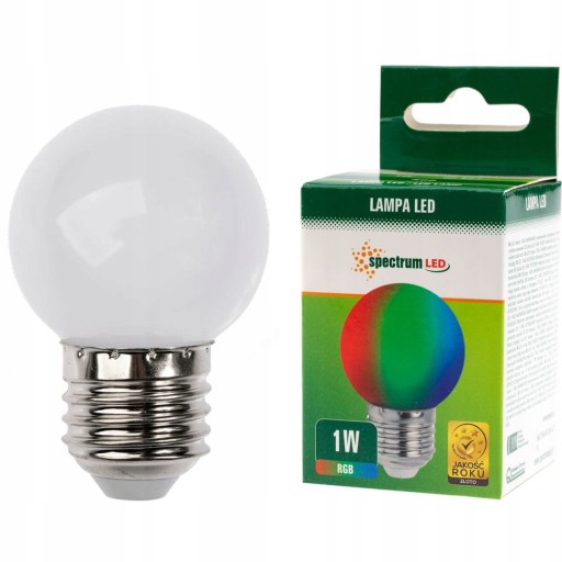 LED DEKORATÍVNA GUĽOVÁ ŽIAROVKA VIACFAREBNÁ RGB E27 1W NA DEKORATÍVNU VENČU