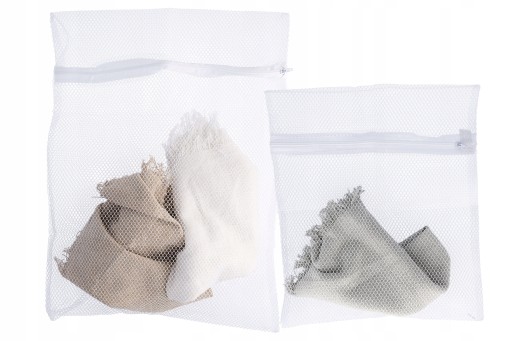 LAUNDRY BAG, sieťované vrecko na bielizeň so zipsom, sada 2 ks.