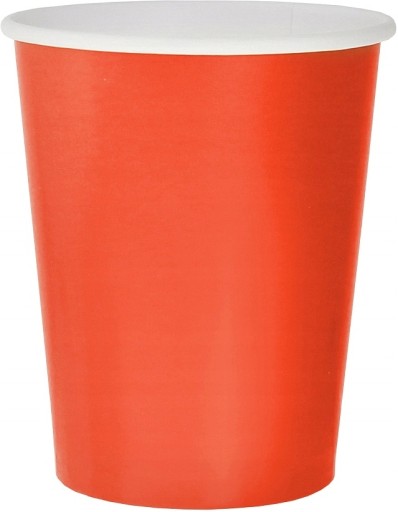 Červené papierové poháre na teplé a studené nápoje 270 ml 14 ks.
