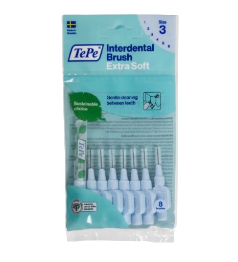 TePe Extra mäkké medzizubné kefky 0,6 mm svetlomodrá 8 ks