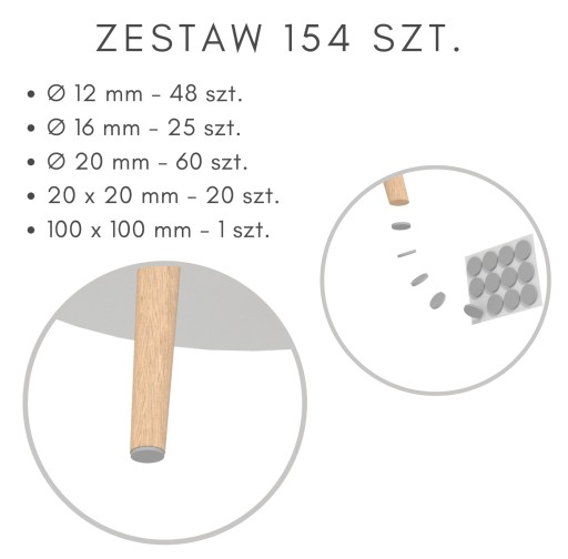 154 KS. Plstené podložky na nábytok, stoličky, plsť