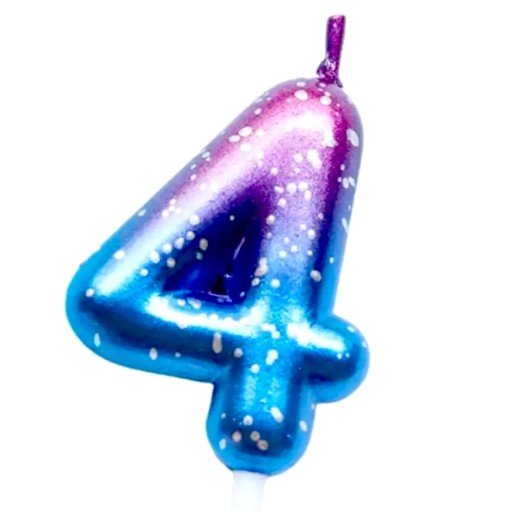 Narodeninová SVIEČKA na galaxy tortu NARODENINY ČÍSLO 4 štyri