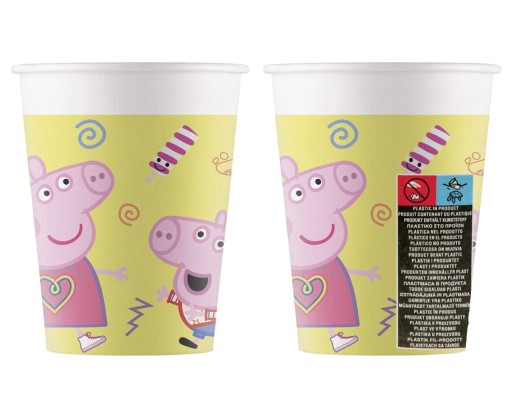 Papierové poháre Peppa Pig, 200 ml, 8 ks.