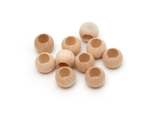 Korálky Drevené korálky s MEGA dierkou 14 mm PL