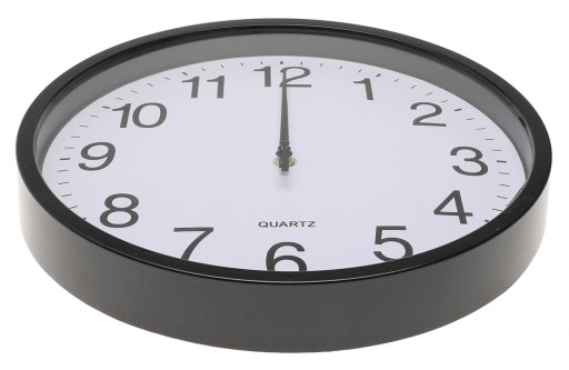 NÁSTENNÉ HODINY 25cm Tiché Plynulý chod VEĽKÉ číslice ČIERNA 2315