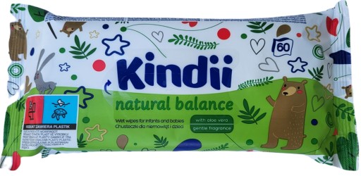 Vlhčené Utierky KINDII NATURAL BALANCE 60 ks