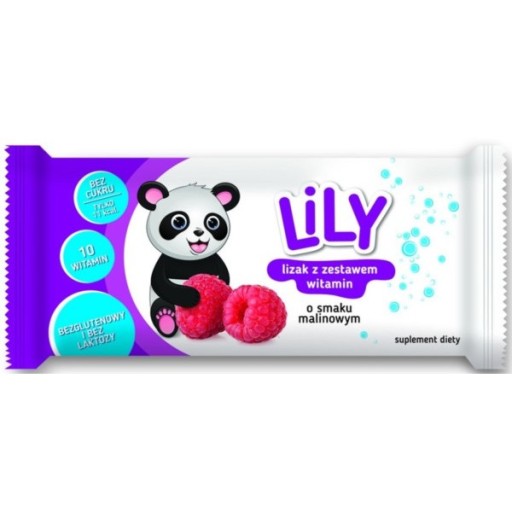 Lily malinová lízanka s vitamínmi 8g - 7Pharma
