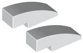 LEGO Bevel Rounded 1x3 biele (50950/4249112) x2