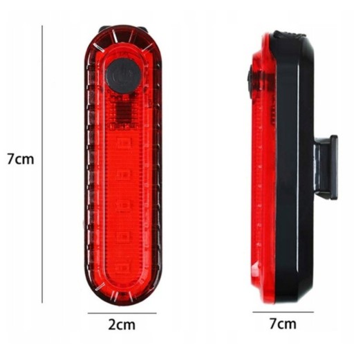 BICYKEL ZADNÁ LAMPA LED 50lm USB 4 REŽIMY SVETLOVKA VODEODOLNÁ VÝKONNÁ