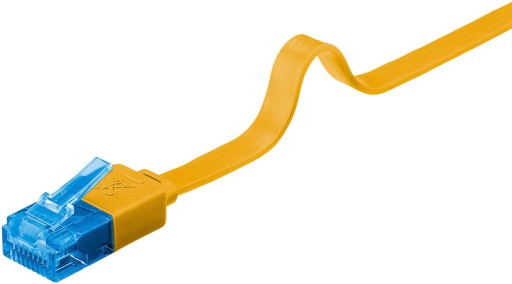 LAN UTP CAT 6A RJ45 plochý sieťový kábel Žltý 1m