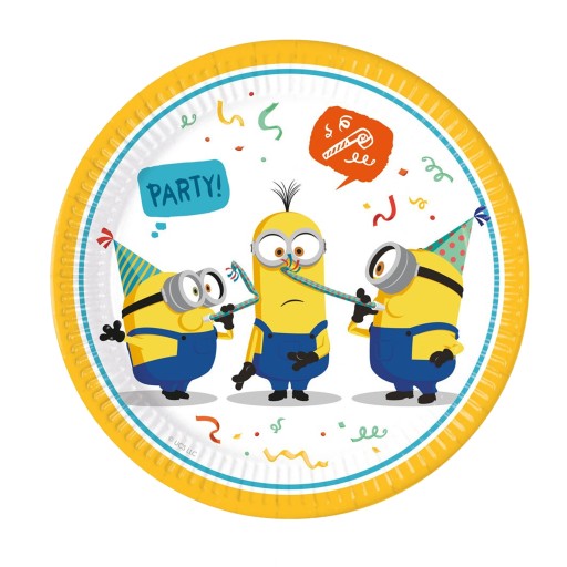 Papierové narodeninové taniere Minions 23 cm 8 ks.