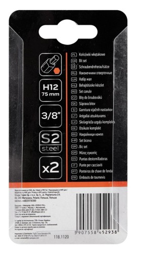 HEX hrot 12 x 75 mm, S2 x 2 ks.