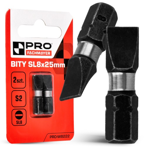 Nárazový bit SL8 Nárazové bity 25 mm | Nárazový bit pre skrutkovač 2 ks.