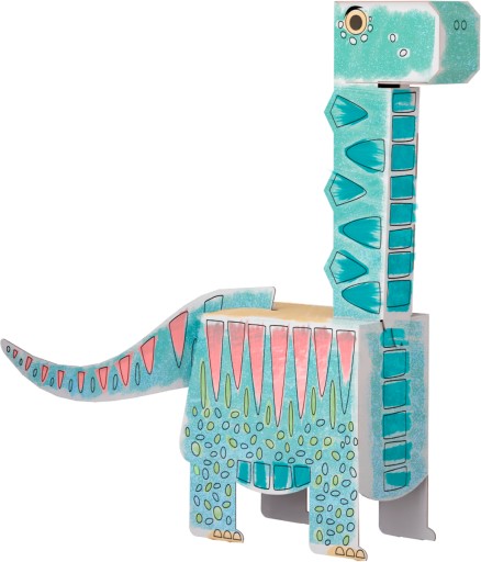 Monumi Cubehead Dino 3D omaľovánka brontosaurus