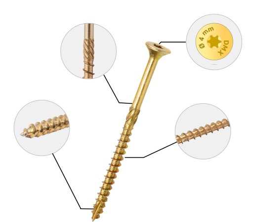 TESÁRSKE SKRUTY, KUŽELOVÁ HLAVA 4x60 TORX 200 ks