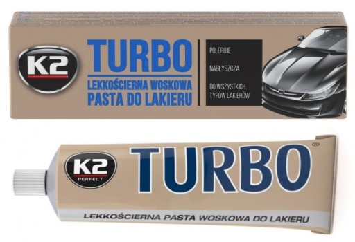 K2 TURBO FAROVACIA PASTA NA ODSTRAŇOVANIE ŠKRABANCOV VOSK LESK ĽAHKÝ BRÚSNY 120g