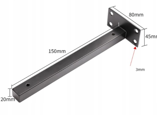 PODPORKA POLICE DRŽÁK UHLOVÝ 25cm INOX oceľ