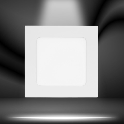 LED panel pod omietku 6W, biely, štvorcový, studený