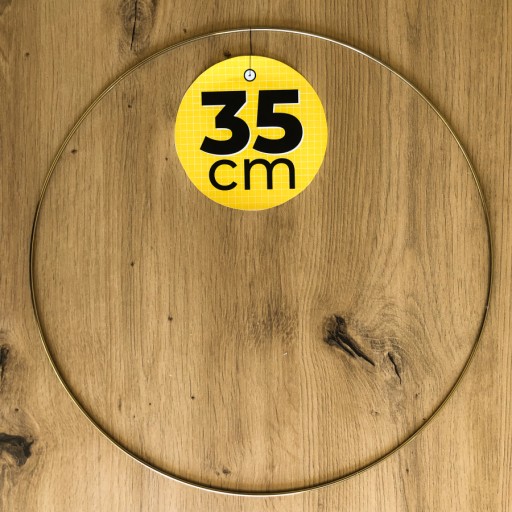 ZLATÝ kovový prsteň na lapač snov, 35 cm