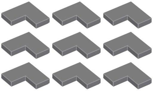 LEGO TILE 14719 ROH 2x2 tmavosivá (4g) 9 ks.
