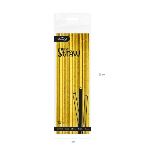 Zlaté papierové slamky, 10 ks
