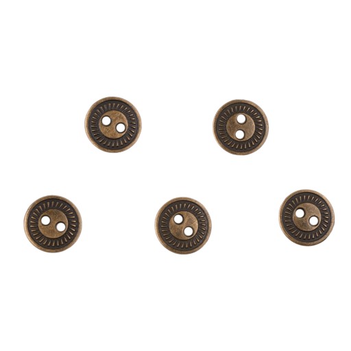 KLASICKÝ kovový gombík 12mm ANTIK 5 kusov 93
