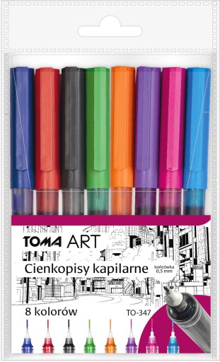 TOMA TO-347 Kapilárne jemné linky 0,5 mm 8 farieb