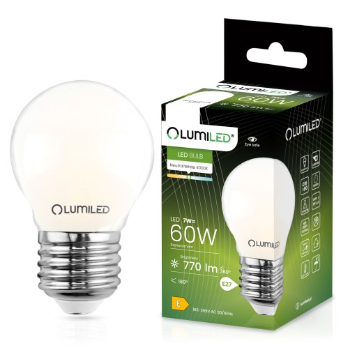 E27 LED žiarovka GUĽA 7W = 60W 4000K Neutrálna FILAMENT MLIEČNE DEKORATÍVNE