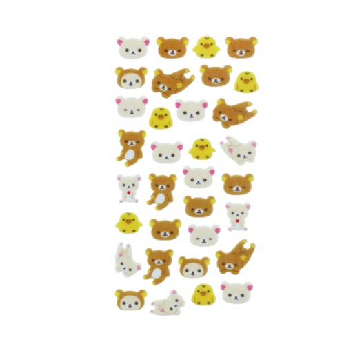 RILAKKUMA vypuklé nálepky medvedíka 33ks sladkých medvedíkov